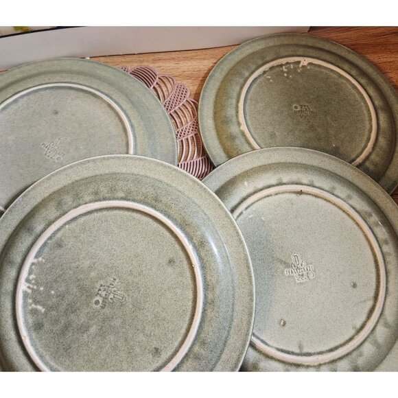 4- Pfaltzgraff Nordic Green 10" Dinner Pates Stoneware Vintage 1970's Retro - Picture 2 of 6